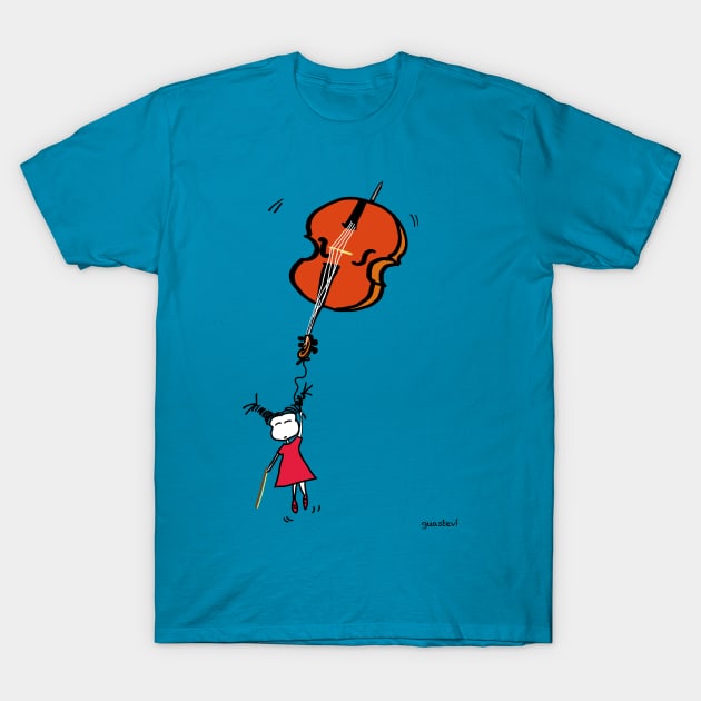 Cello flying T-Shirt by Guastevi